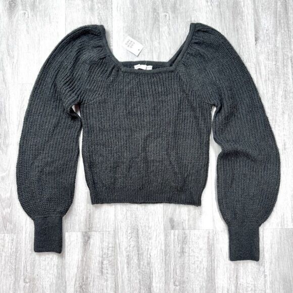 Black Square Neck Sweater M - Picture 1 of 6